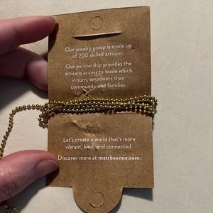 Matr Boomie gold plated long necklace with beaded chain